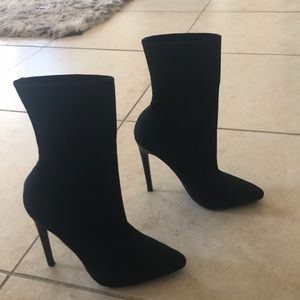 Sexy black stiletto booties